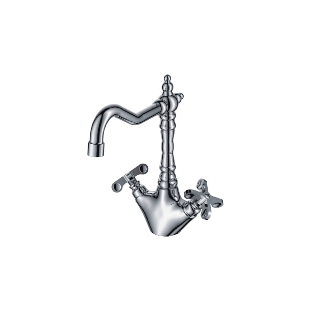 Изображение товара Смеситель для кухни Ledeme L4483 двухрычажный хром ретро стиль