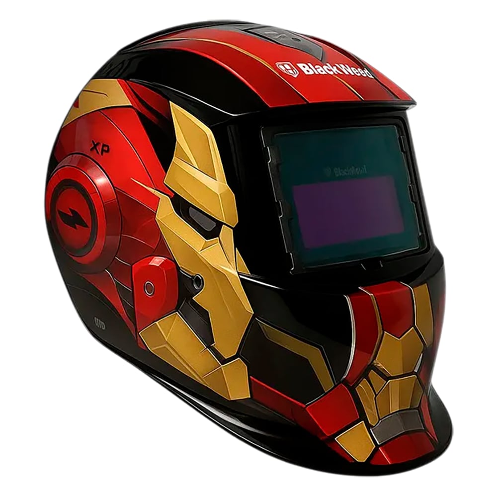 Изображение товара Маска сварщика BlackWeld Iron Guardian с хамелеоновым светофильтром и солнечной батареей