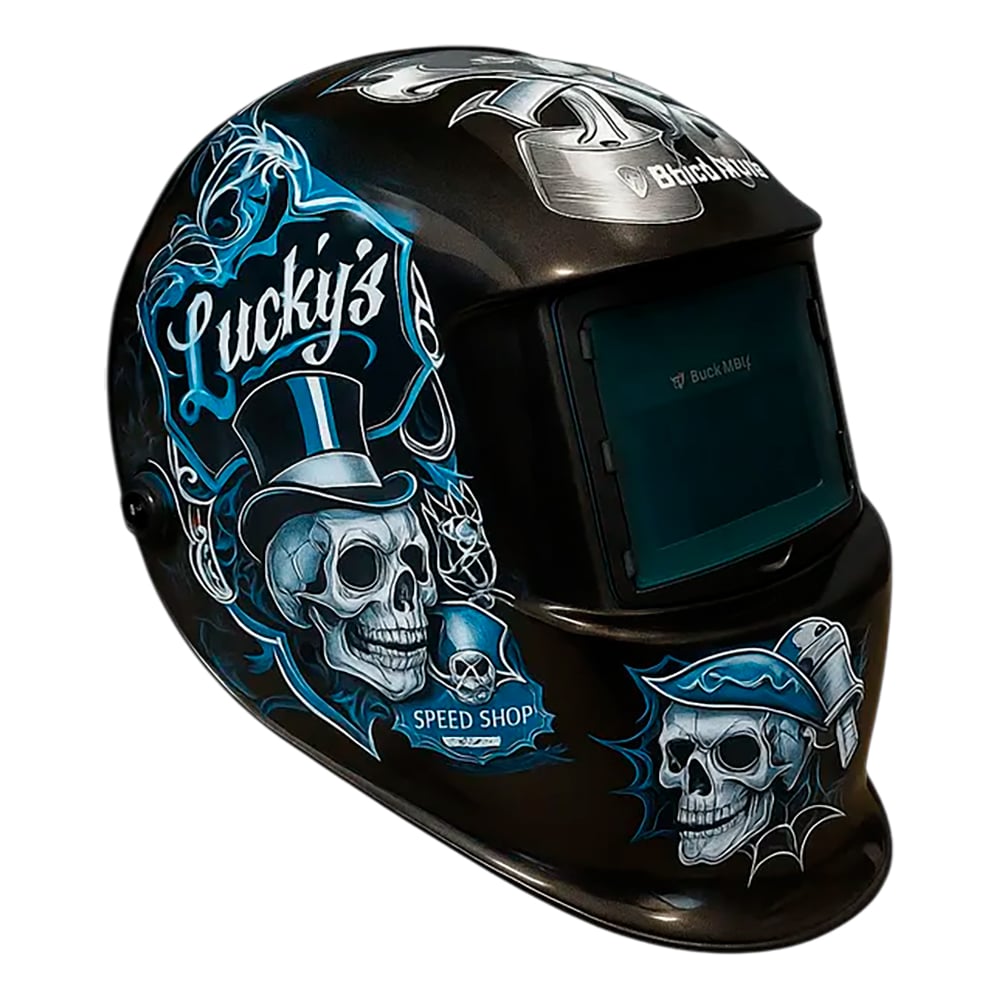 Изображение товара Маска сварщика BlackWeld Scull 150148 с хамелеон-светофильтром и регулировкой DIN