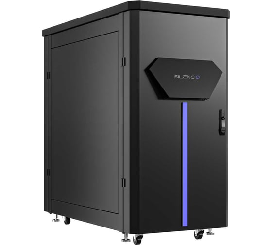 Изображение товара Шкаф бесшумный звукоизолированный SYSMATRIX 22U 600x1200 цвет: черный RAL9004 SO 6222.9221
