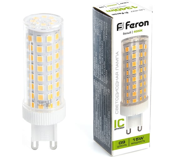 Изображение товара Светодиодная лампа FERON LB-437 G9 15W 4000K 38213