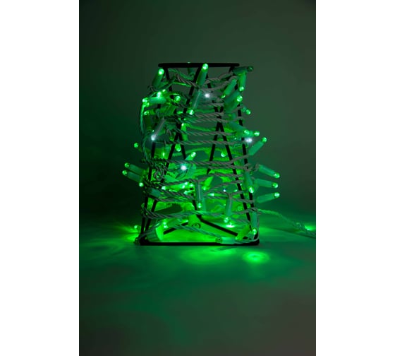 Изображение товара Гирлянда Нить TEAMPROF 10 м, 24В, флэш, ЗЕЛЁНЫЙ, белая резина 2,3мм TPF-S10CF-24V-SRW/G