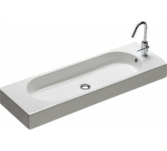 Изображение товара Раковина HATRIA AREA без отверстий для смесителя, 110х35 см, белая Y0W501