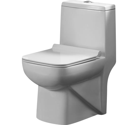 Изображение товара Унитаз моноблок Azario ZENO безободковый с сиденьем Slim микролифт 64х36,5х74 см AZ-1169