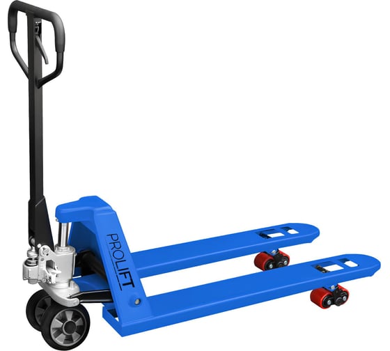 Изображение товара Гидравлическая тележка PROLIFT AC 25, 2500 кг, 1150х550мм, резин.колесо,двойные пол.ролик,цвет синий AC 25-1150x550-R/P-B