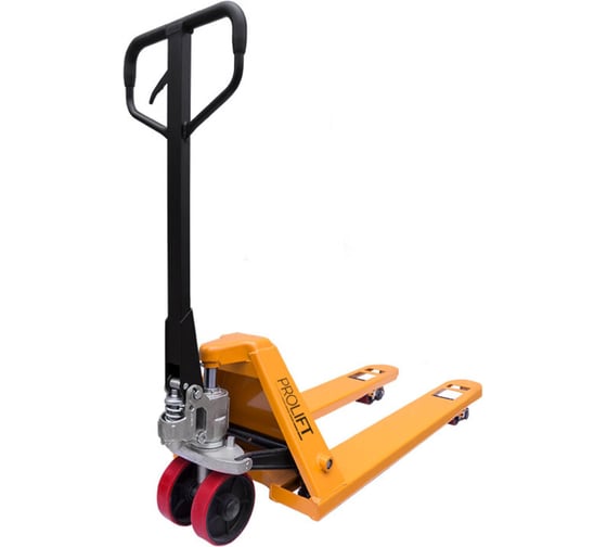 Изображение товара Гидравлическая тележка PROLIFT AC 25, 2500 кг, 1150х550мм, пол.колесо,дв.пол.ролик, цвет желтый AC 25-1150x550-P/P