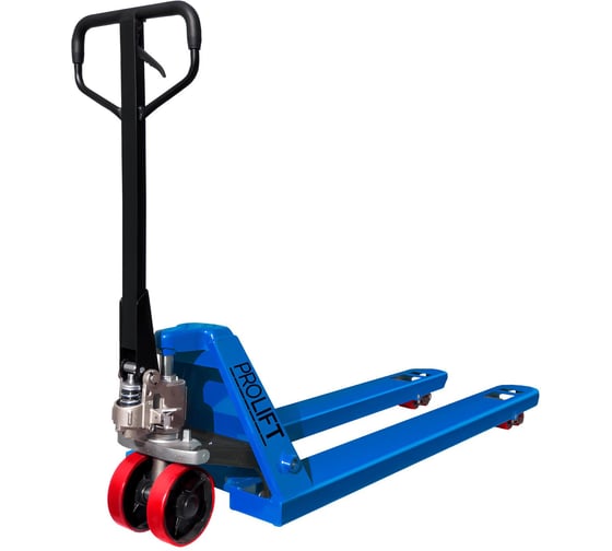 Изображение товара Гидравлическая тележка PROLIFT AC 25, 2500 кг, 1150х550мм, полиур.колесо,дв.пол.ролик, цвет синий AC 25-1150x550-P/P-B