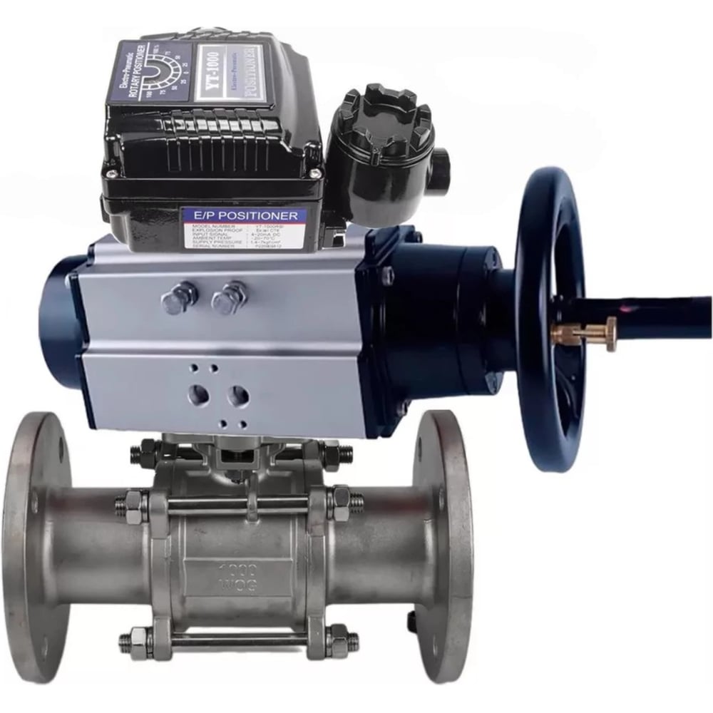 Изображение товара Кран шаровой DN.ru 316-316-FP-F-ISO-H Ду65 Ру40 пневмопривод разборный