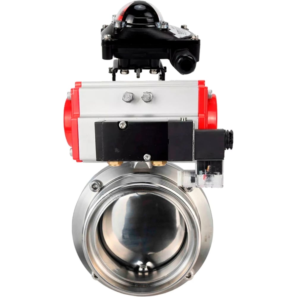 Изображение товара Затвор DN.ru 304-304-EPDM Ду65 Ру10 резьбовой нержавеющая сталь