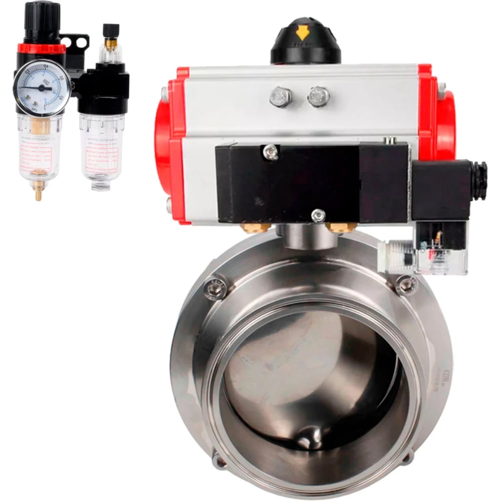 Изображение товара Затвор DN.ru clamp 304-304-EPDM Ду100 Ру10 из нержавеющей стали