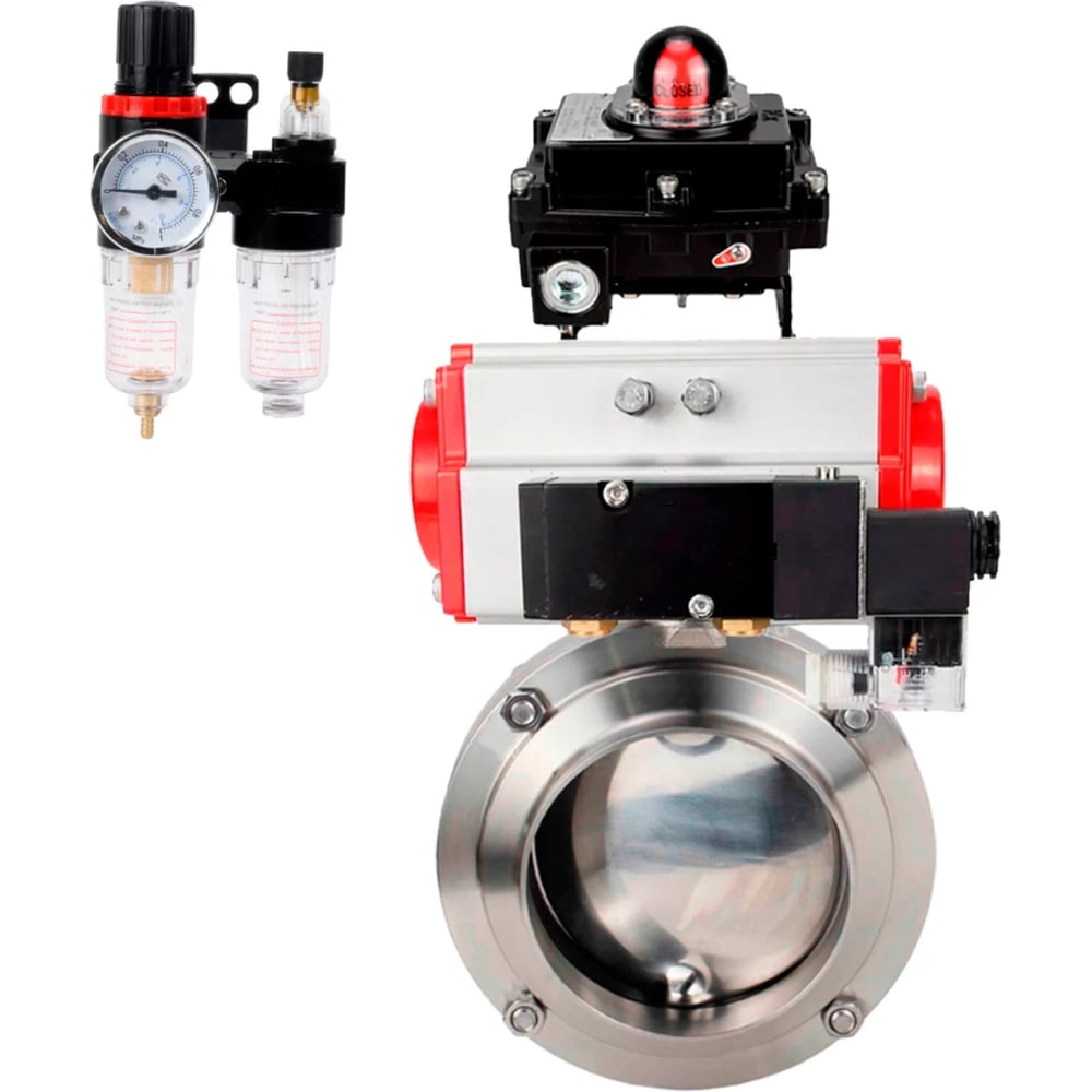 Изображение товара Затвор DN.ru 304-304-Sil Ду25 Ру10 под приварку из нержавеющей стали