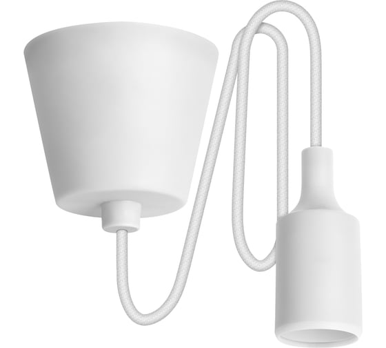 Изображение товара Пластиковый патрон с подвесом REV E27 1 м, белый 24642 8