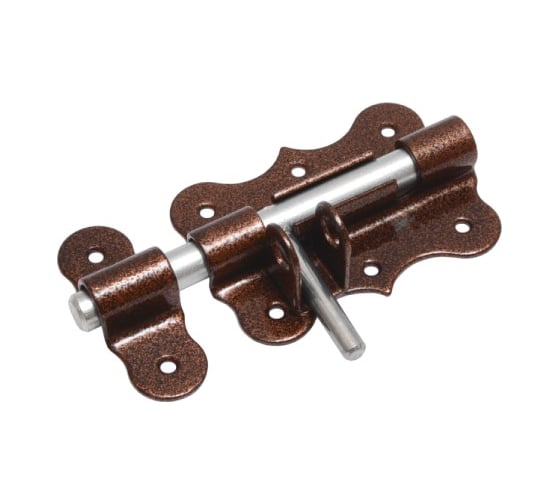 Изображение товара Засов дверной DOMART фигурный ЗДФ-100 (с проушиной) медь антик 4660046014544