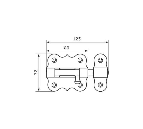 Изображение товара Засов дверной DOMART фигурный ЗДФ-80 белый антик 4660015162207
