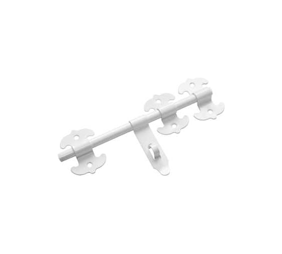 Изображение товара Засов универсальный DOMART фигурный ЗУФ-300 с накладкой белый 4660015163785