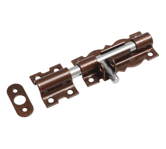 Изображение товара Засов дверной DOMART фигурный ЗДФ-170 (с проушиной) медь антик 4660046014445