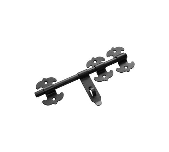 Изображение товара Засов универсальный DOMART фигурный ЗУФ-300 с накладкой черный 4660015163761