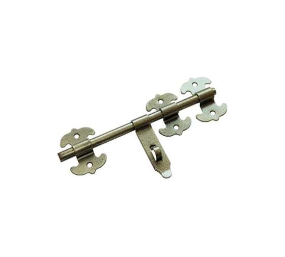 Изображение товара Засов универсальный DOMART фигурный ЗУФ-300 с накладкой бронза антик 4660015163808