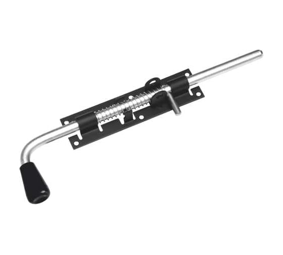 Изображение товара Засов с пружиной DOMART ЗСП-400 мод.2 (с проушиной) черный 4660046012861