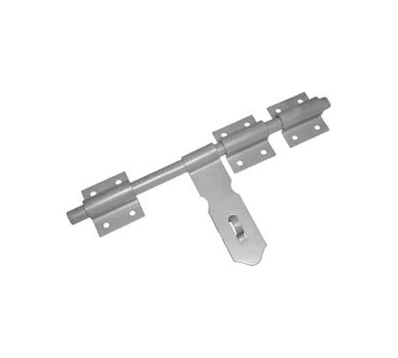 Изображение товара Засов DOMART ДОБРЫНЯ универсальный 450 мм (с накладкой) серый металлик 4660015165994