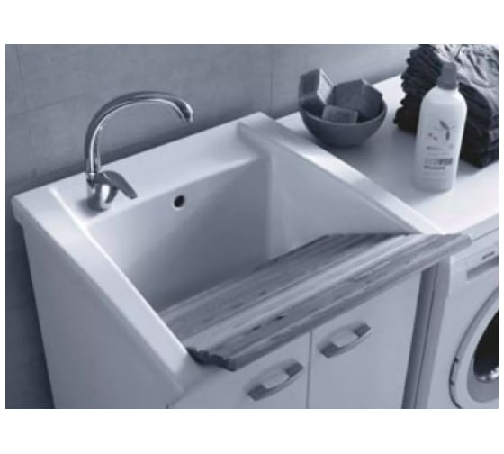 Изображение товара Хозяйственная стиральная раковина HATRIA FIFTY.PL без отверстий для смесителя YXMA01