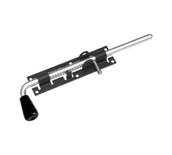 Изображение товара Засов с пружиной DOMART ЗСП-300 мод.2 (с проушиной) черный 4660046012847