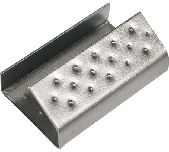 Изображение товара Стальная скрепа для ПП ленты 15 мм Кордленд 15х27х0,5 мм, 1000 шт. PP-16 KREP-00125