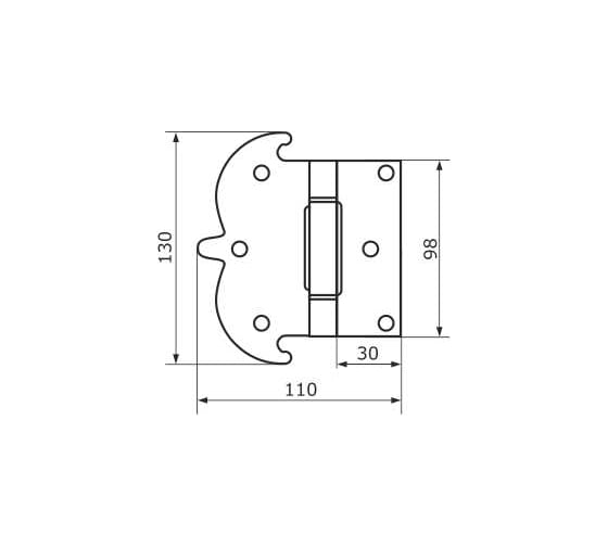 Изображение товара Петля фигурная DOMART 130x110 белый антик 4620031745228