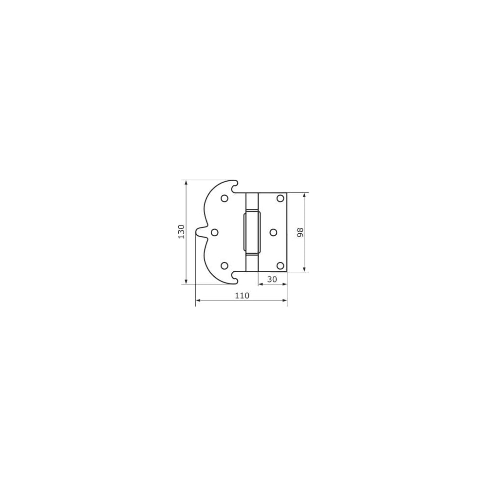 Изображение товара Петля фигурная DOMART 130x110 бронза антик надежная дверная фурнитура