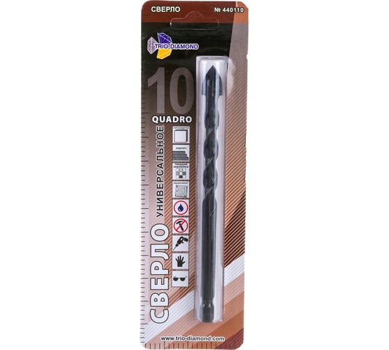 Изображение товара Сверло универсальное квадро TRIO-DIAMOND 10 мм 440110