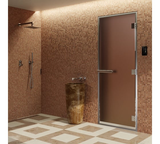 Изображение товара Дверь для бани DoorWood Хаммам бронза матовая, 2000х800 мм УТ-00011518