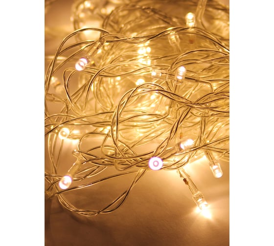 Изображение товара Светодиодная гирлянда КОСМОС 80 светодиодов, белый, 8.8м, 8 режимов мигания KOC_GIR80LED_W