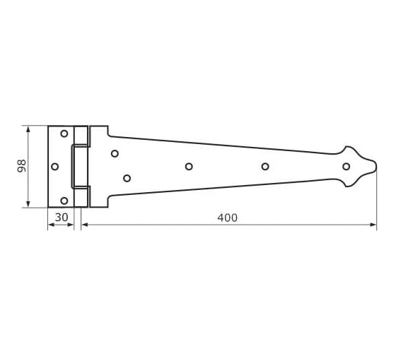 Изображение товара Петля-стрела фигурная DOMART ПС-400 мод.3 бронза антик 4620031745532