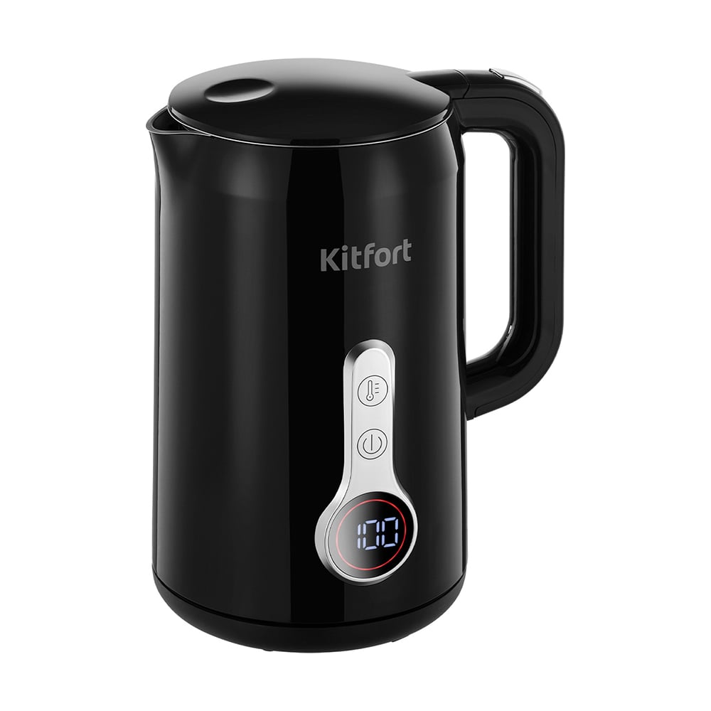 Изображение товара Электрический чайник Kitfort КТ-6701 с настройкой температуры 2200 Вт черный