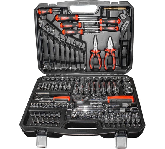 Изображение товара Набор инструмента Промлайн 127 предметов в пластиковом чемодане 1/4, 1/2“ ПЛ071010_z025