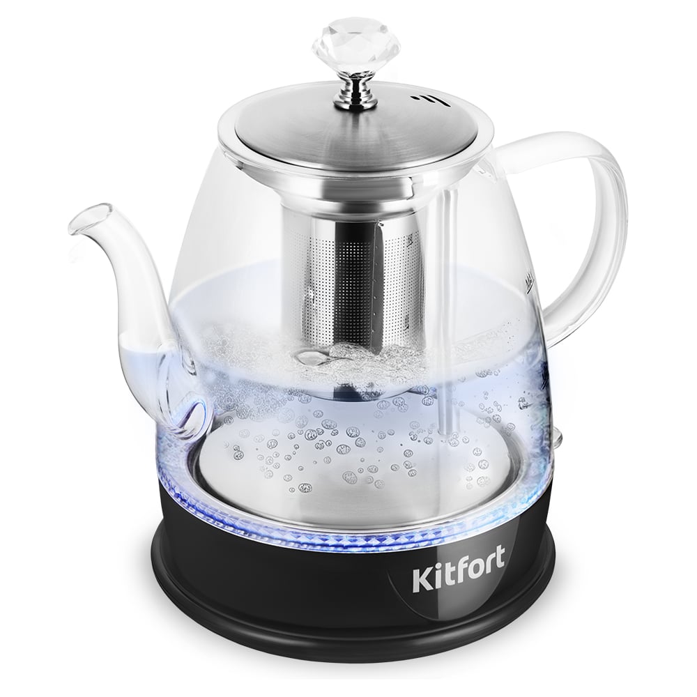 Изображение товара Чайник Kitfort КТ-6795 1000 Вт 1,2 л черный с подсветкой вращением