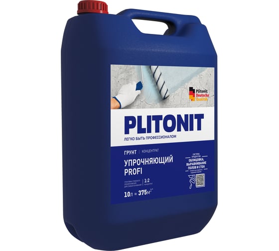 Изображение товара Грунтовка PLITONIT Грунт Упрочняющий PROFI глубокого проникновения, 10 л Н009457