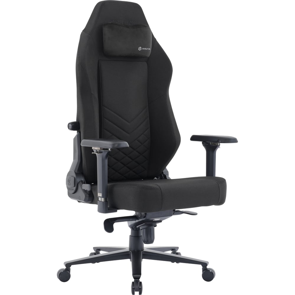 Изображение товара Геймерское кресло EVOLUTION TITAN FABRIC Black с регулируемыми подлокотниками и механизмами