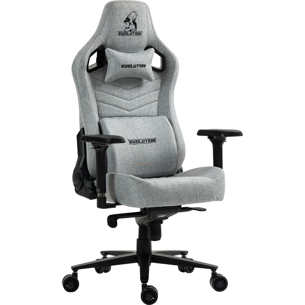 Изображение товара Геймерское кресло EVOLUTION NOMAD PRO Grey с регулируемыми подлокотниками плечами и механизмом кача