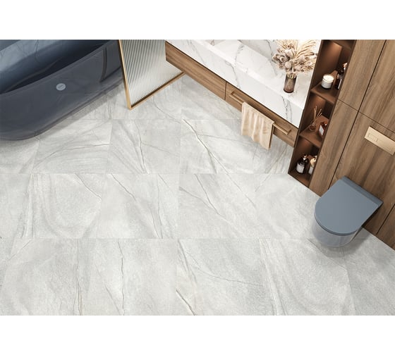 Изображение товара Керамогранит New Trend Phantom Light  матовый карвинг 600х600х9,5 1,44м2 серый D60253M