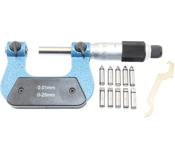 Изображение товара Микрометр резьб. со вставками TLX МВМ- 25, 0-25 мм 5 пар вставок 75936