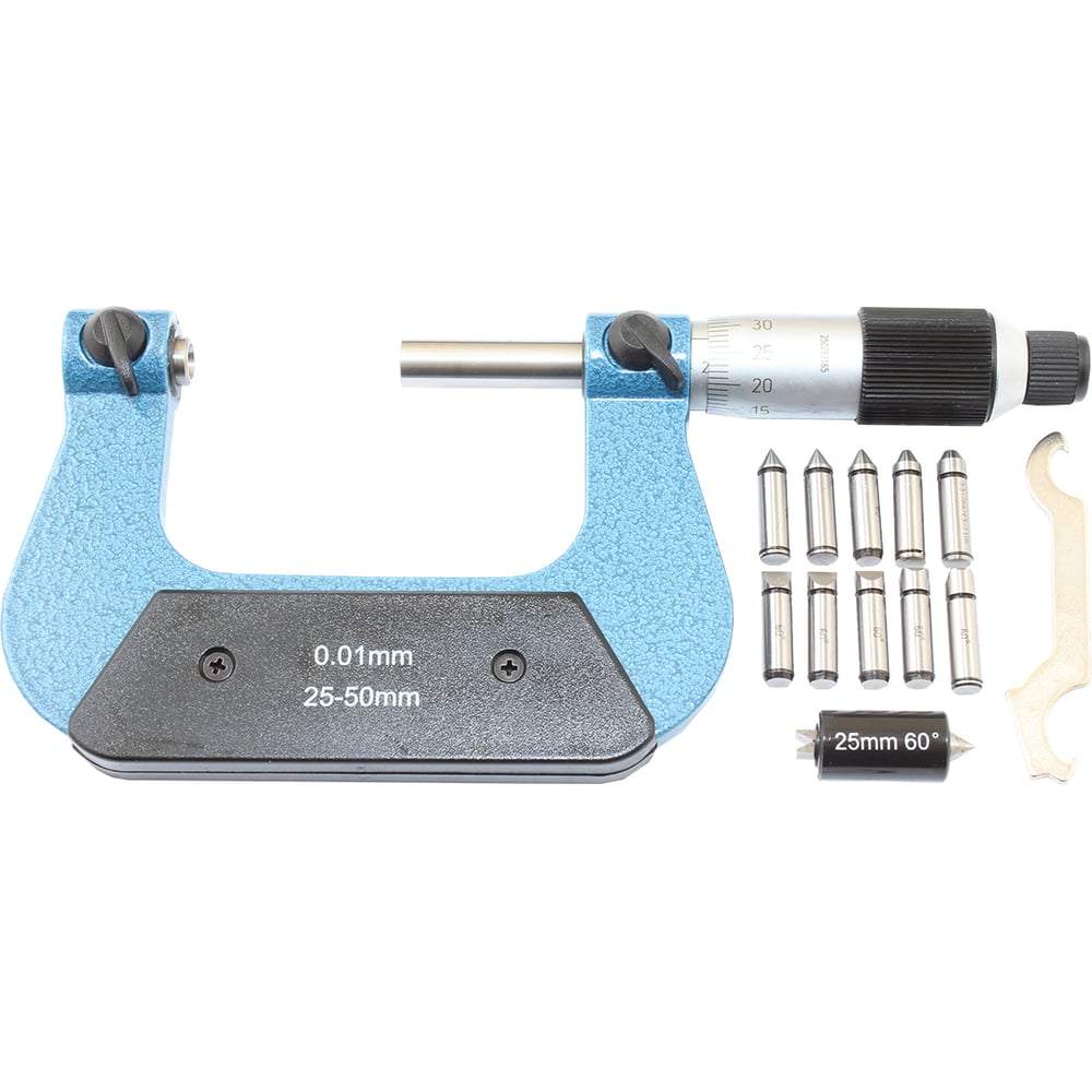 Изображение товара Микрометр резьбовой со вставками TLX МВМ-50, 25-50 мм