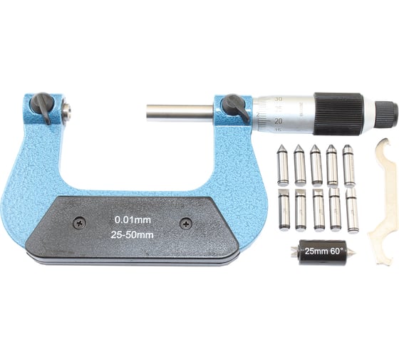Изображение товара Микрометр резьб. со вставками TLX МВМ- 50, 25-50 мм 5 пар вставок 75937