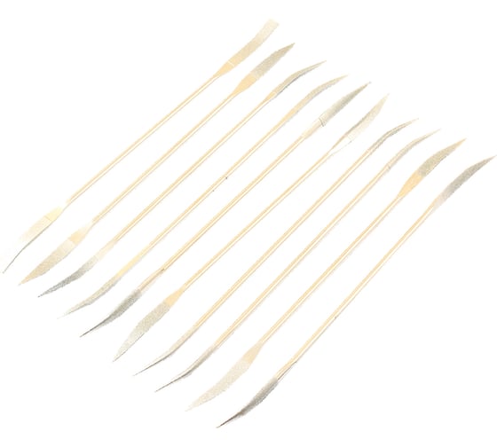 Изображение товара Набор надфилей TLX алмазных фигурных изогнутых 2-х сторонних из 10шт. L180ммх3 75891