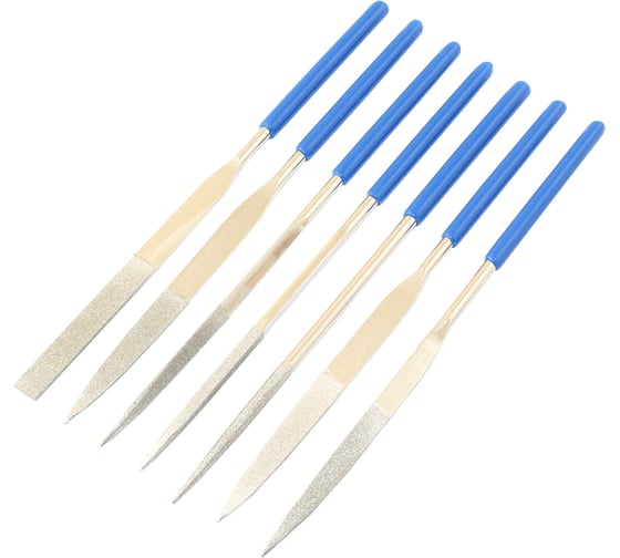 Изображение товара Набор надфилей TLX алмазных из 7шт. L160x4 с обрезиненными ручками 75889