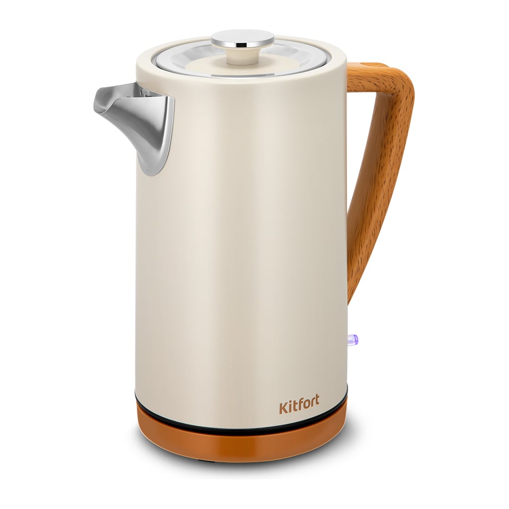 Изображение товара Чайник KITFORT КТ-8715 мощный 2200 Вт 1.7 л бежевый пластиковый