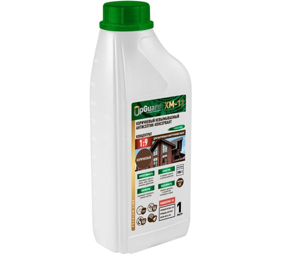Изображение товара Невымываемый антисептик UPGUARD ХМ-11 коричневый, 1л. Концентрат 1:9 198-1