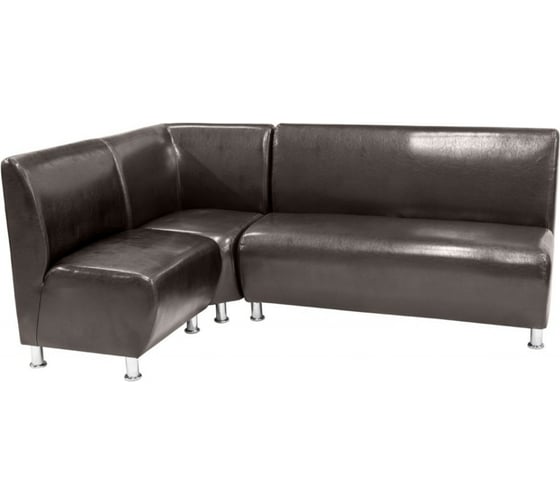 Изображение товара Угловой диван Мягкий офис Классик коричневый УГЛКЛ02КОР