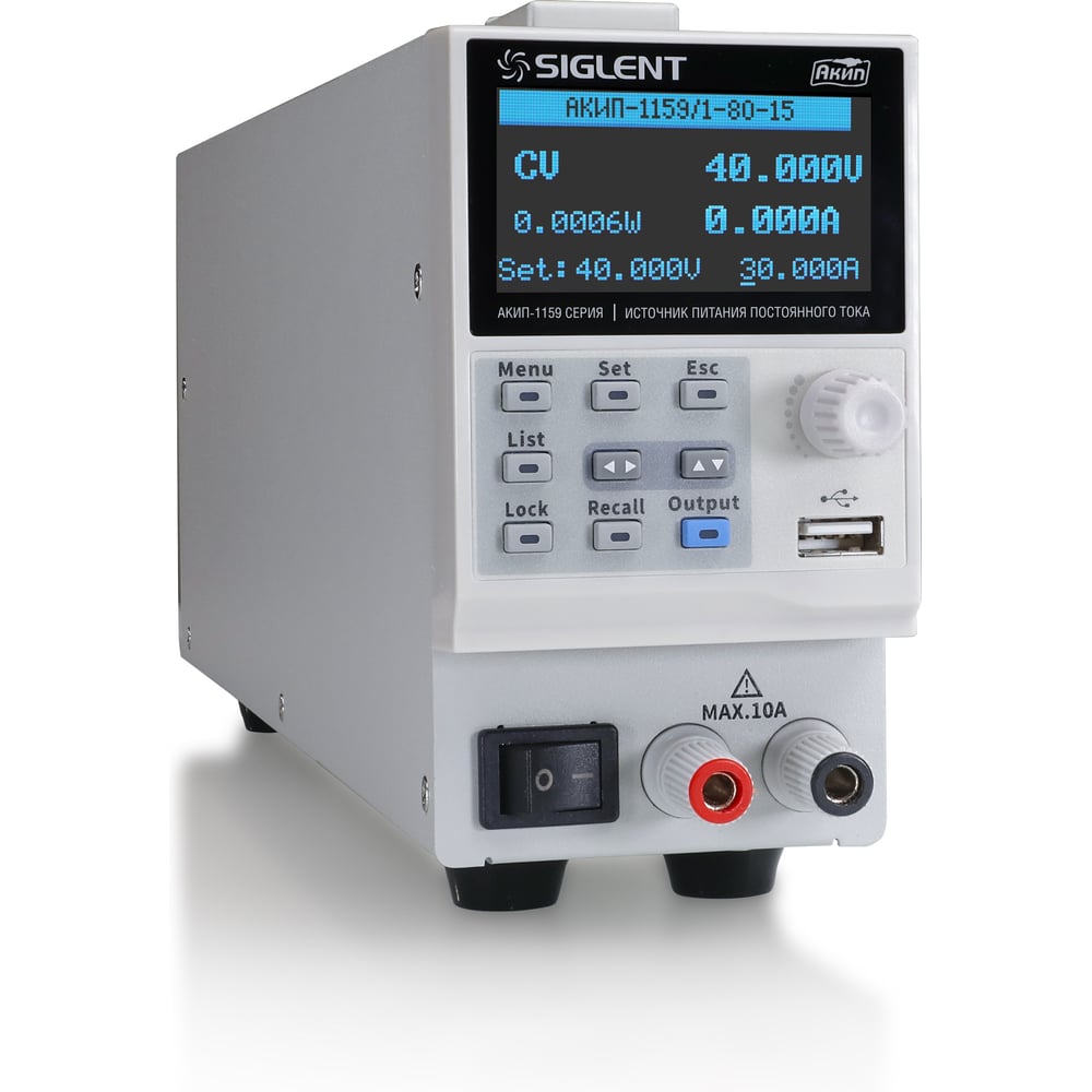 Изображение товара Источник питания АКИП-1159/1-80-15 с выходом 0-80 В 15 А настольный