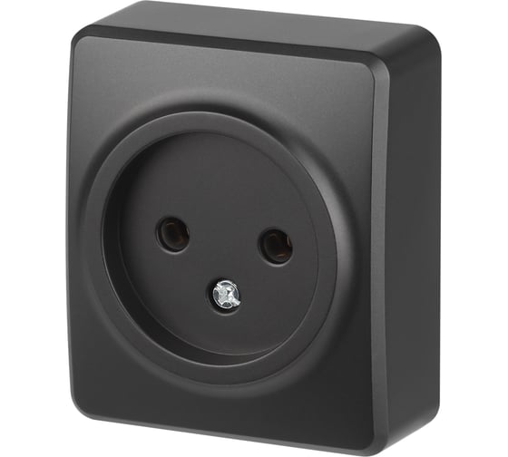 Изображение товара Розетка ЭРА Эксперт 11220105 2P IP20 16A250В ОУ антрацит Б0062992